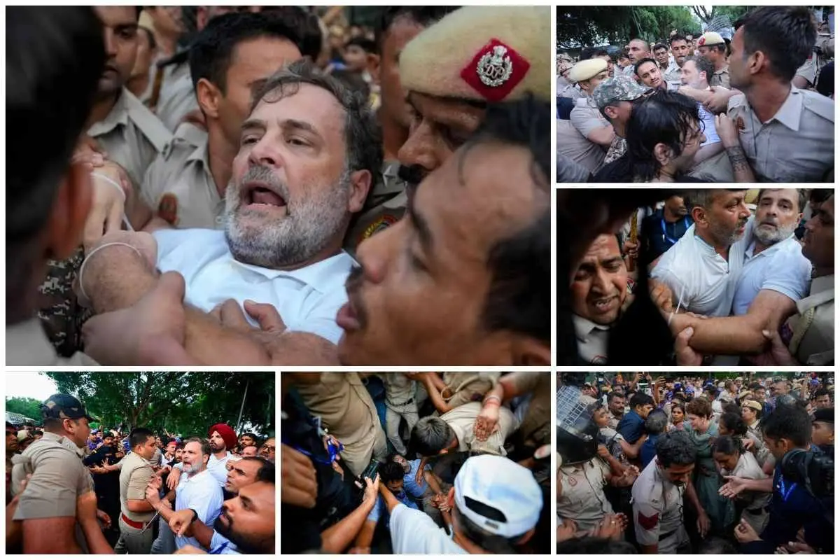 NEET Paper Leak Row: Rahul Gandhi, Priyanka Gandhi and Opposition Leaders Detained Outside PM's Residence